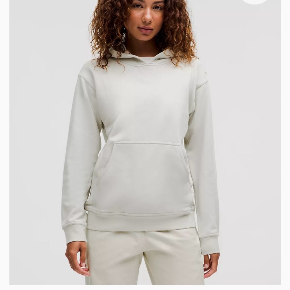 Lululemon All Yours Hoodie Baby Blue Fleece Fabric Kangaroo Pocket Size 8